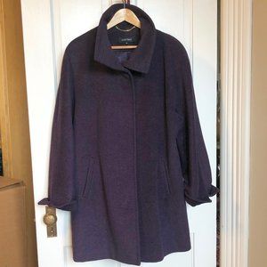 Wool Swing Coat sz 16 Ellen Tracy-'Eggplant'